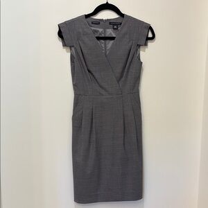 Banana Republic Gray Pleated Sheath Dress